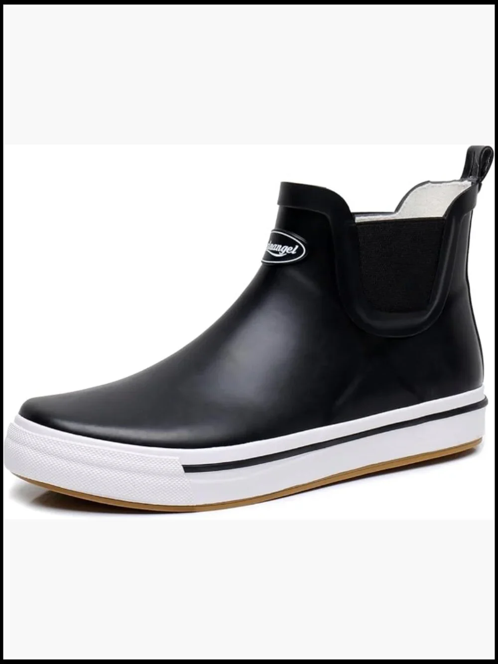 Men's Ankle Rain Boots Waterproof Rubber Slip-On Comfortable Lightweight